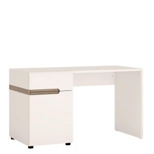 Chelsea Bedroom Desk/Dressing table in white with an Truffle Oak Trim