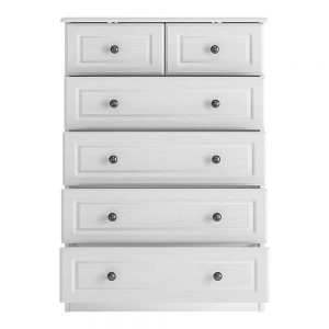 *Hampshire 2 plus 4 chest of drawers in white textured MDF and white melamine