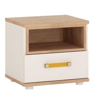 4KIDS 1 drawer bedside cabinet with orange handles