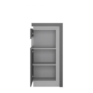 Zion Narrow Display Cabinet (LHD) Platinum/Light Grey Gloss