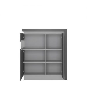 Zion 2 Door Designer Cabinet (LH) in Platinum/Light Grey Gloss