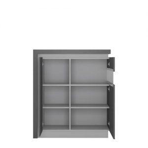 Zion 2 Door Designer Cabinet (RH) in Platinum/Light Grey Gloss