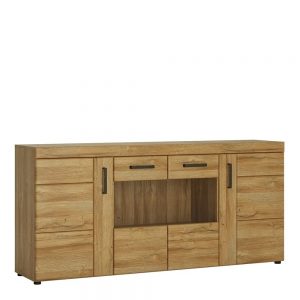 Genoa 4 Door Wide Glazed Sideboard in Grandson Oak