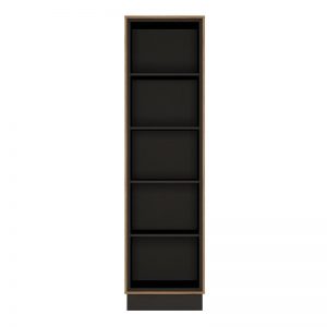 Messina Tall Bookcase With the Walnut and Dark Panel Finish
