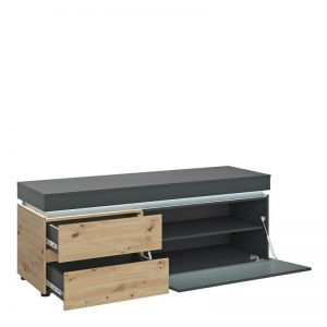 Lulu 1 Door 2 Drawer 150 cm TV Unit in Platinum and Oak