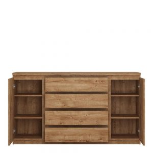 Fribo 2 door 4 drawer wide sideboard in Oak