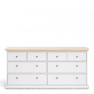 Paris Chest of 8 Drawers in White and Oak