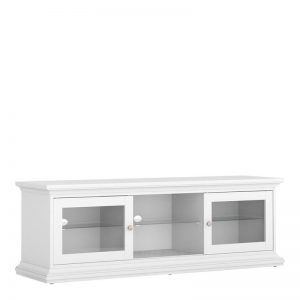 Seine TV Unit Wide 2 Doors 1 Shelf in White