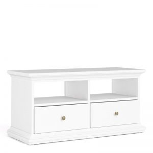 Seine TV Unit 2 Shelves 2 Drawers in White