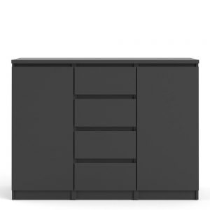 Nola Sideboard 4 Drawers 2 Doors in Black Matt