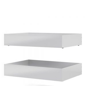 Naia Set of 2 Underbed Drawers (for Single or Double beds) in White High Gloss