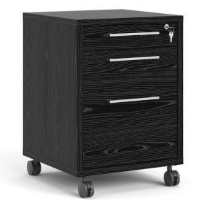 Primo Mobile File Cabinet in Black Woodgrain