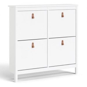 Barcelona Shoe cabinet 4 compartments in White