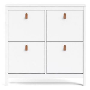 Barcelona Shoe cabinet 4 compartments in White