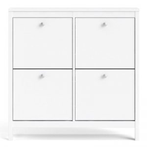 Madrid Shoe cabinet 4 compartments in White