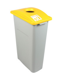 WASTE WATCHER – Single – Cans & Bottles – Circle – Grey-Yellow