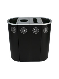 SPECTRUM – Quad – Organics-Cans & Bottles-Paper-Waste – Full-Circle-Slot-Full – Black