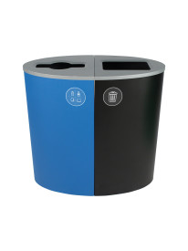 SPECTRUM – Double – Connecticut Compliant – Mixed Recyclables-Waste – Mixed-Full – Blue-Black – 100345