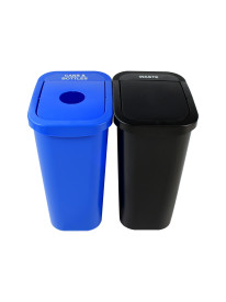 BILLI BOX – Double – 10 G – Cans & Bottles-Waste – Circle-Swing – Blue-Black