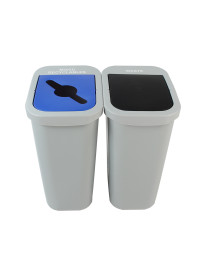 BILLI BOX – Double – 10 G – Mixed Recyclables-Waste – Mixed-Swing – Grey-Blue-Black