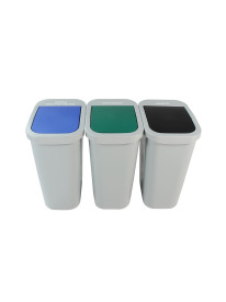 BILLI BOX – Triple – 10 G – Mixed Recyclables-Organics-Waste – Swing – Grey-Blue-Green-Black