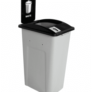 WASTE WATCHER XL – Single – 121 litre – Waste – Grey/Black – Open Top Lid with Sign