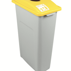 WASTE WATCHER – Single – 87 litre – Cans & Bottles – Grey/Yellow – Circle Lid