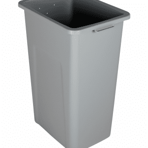 WASTE WATCHER XL – Single – 121 litre – Waste – Grey/Yellow – Open Top Lid with Sign