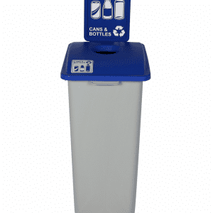 WASTE WATCHER XL – Single – 121 litre – Mixed Recyclables – Grey/Blue – Mixed Recycling Lid with Sign